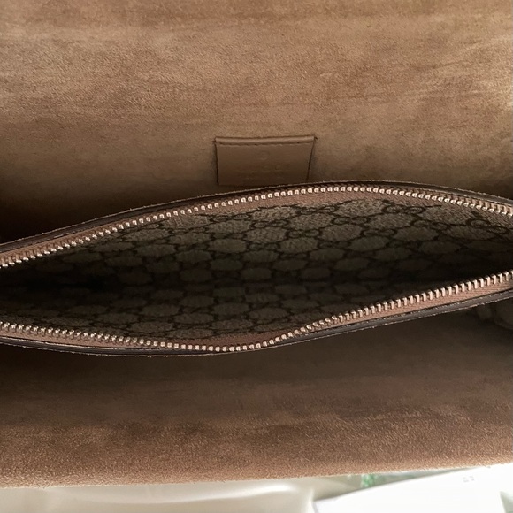Gucci Dionysus Small Rectangular Bag GG Supreme and Taupe Suede - Picture 11 of 16